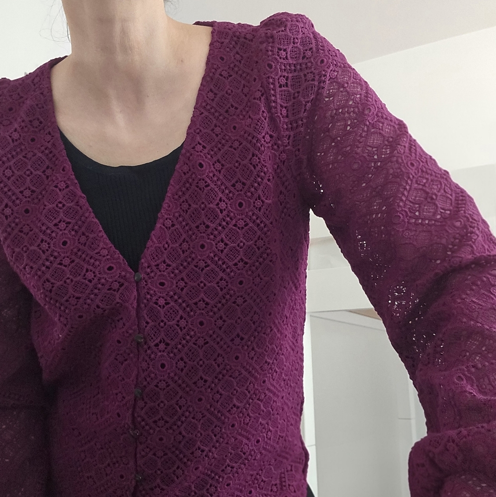 SÉZANE Organic Cotton Open-Knit Cardigan